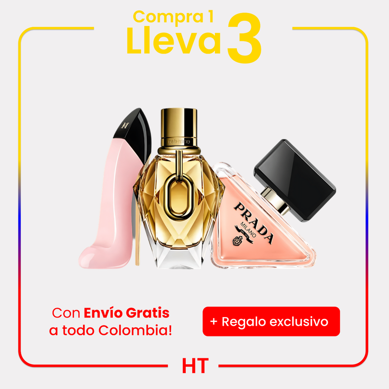 Combo 3 Perfumes Good Girl Blush, Million Gold For Her y Prada Paradoxe